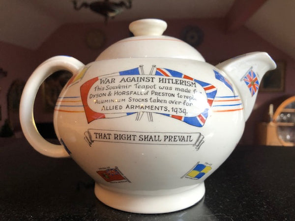 War Against  Hitlerism Teapot Crown Ducal circa 1939