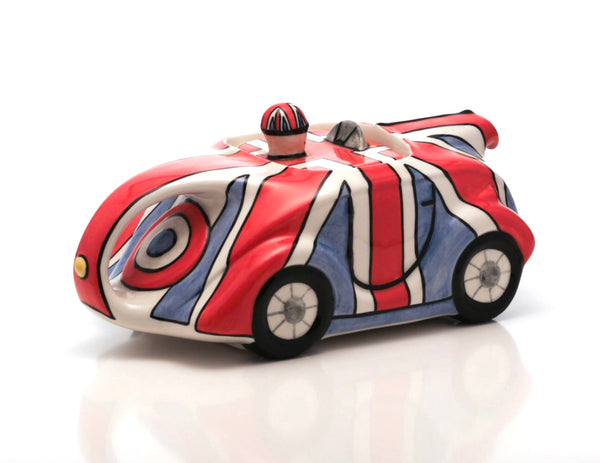 Union Jack racing car teapot 2