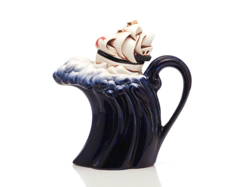 Sailing Boat teapot on the crest of a wave
