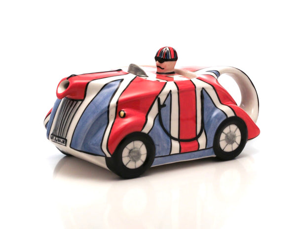 Union Jack racing car teapot