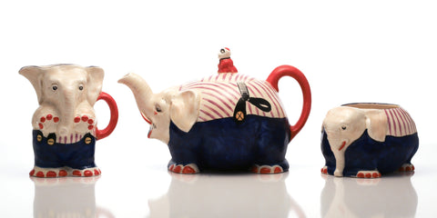 Royal Venton Ware, Elephant Circus Teapot Set, wonderful!