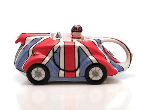 British Union Jack racing car teapot