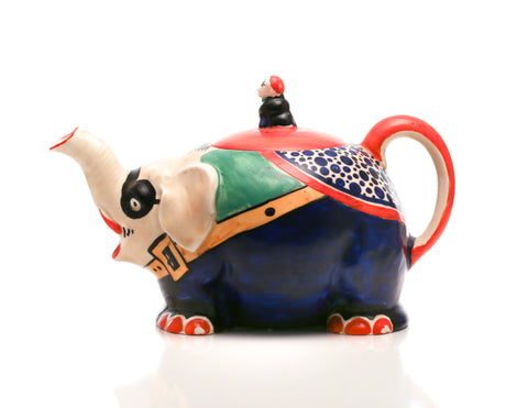 Elephant Teapot in suitable exotic garb from Steventon