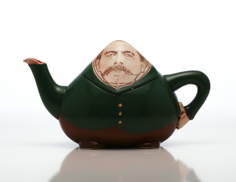 POLITICAL Intarsio Political caricature antique teapot Frederick Rhead