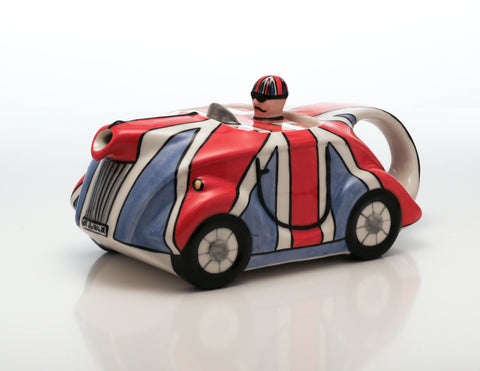 Lorna Bailey racing car Teapot Union Jack