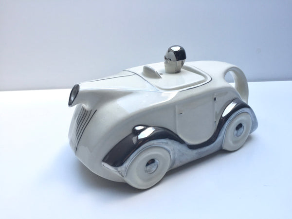 Racing Car Teapot in White colourway from Racing Teapots